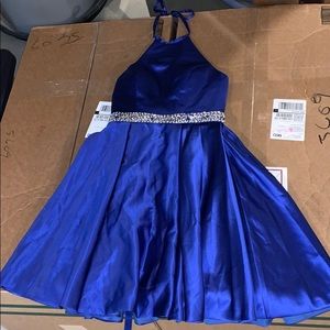 Blue satin dress